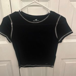 Hollister black cropped baby tee